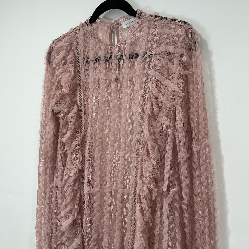 NWOT Endless Rose Pink Lace Long Sleeve Top - Picture 3 of 8